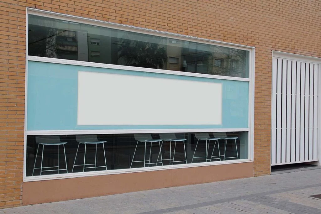 Office with blank window and empty billboards illustrating the STF story about pledge of the guarantor's asset.